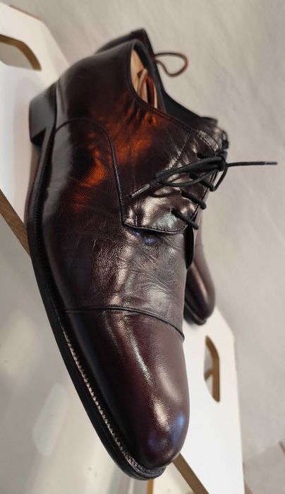 Pantofi derby 44 44.5 lucrati manual FABI de lux piele naturala moale