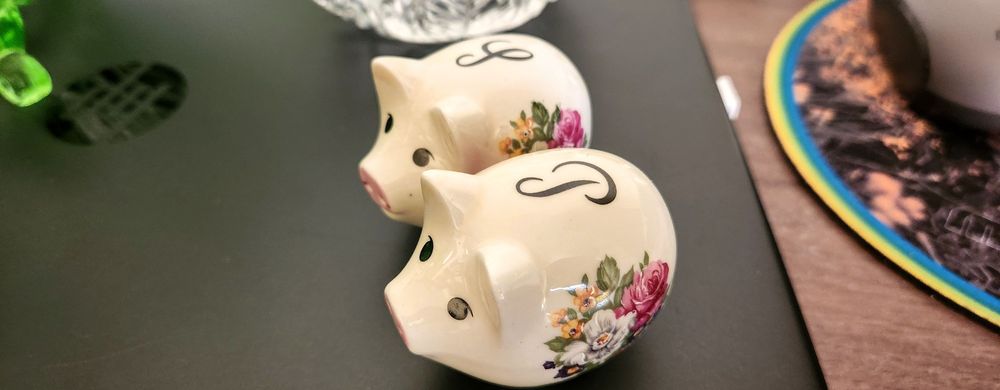 set NOU recipiente sare și piper (solniță și piperniță) porțelan/ceramică