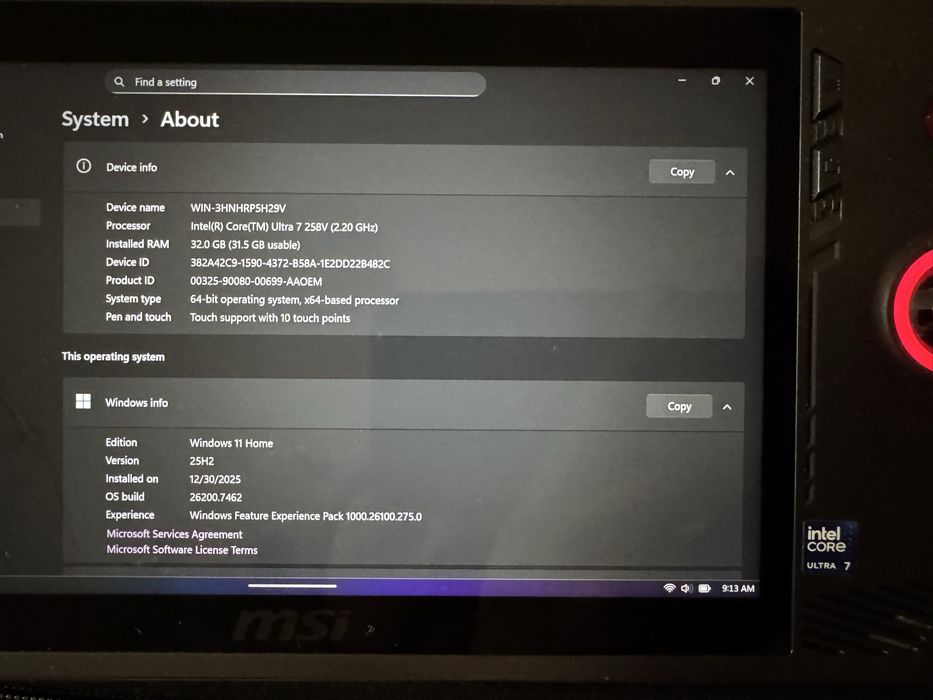 Consola portabila Claw 7 AI+ A2VM - garantie pana in 07-2027