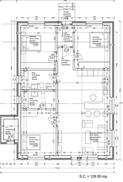 Vila single cu 3 bai, 3 dormitoare+living! Compartimentare excelenta