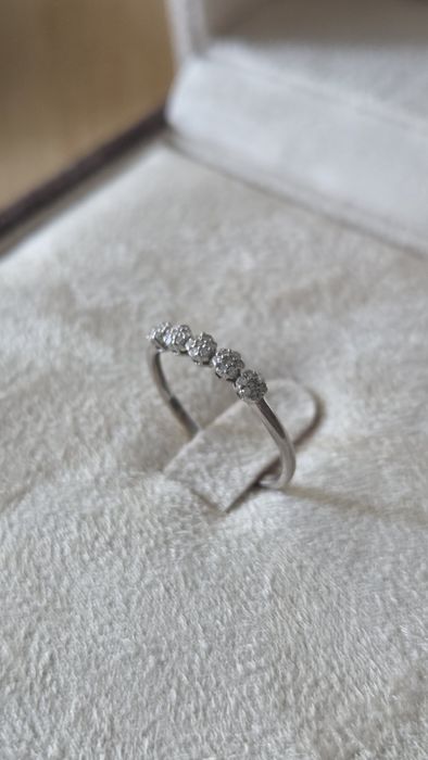 Inel aur alb 18K cu 35 diamante naturale