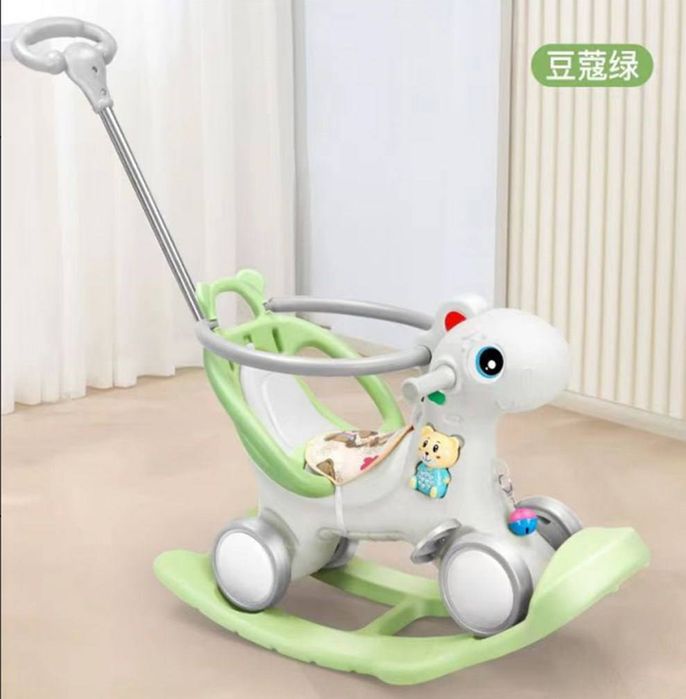 Лошадка-качалка самокат тележка беговел музична,  звукови ефекти.