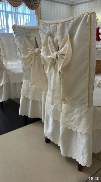 Продам чехлы на стулья цвет Айвори