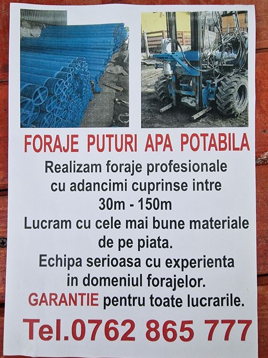 Foraje puturi la mare adâncime