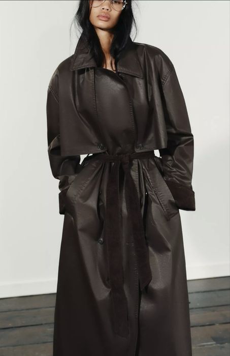 Тренч оверсайз вощеный