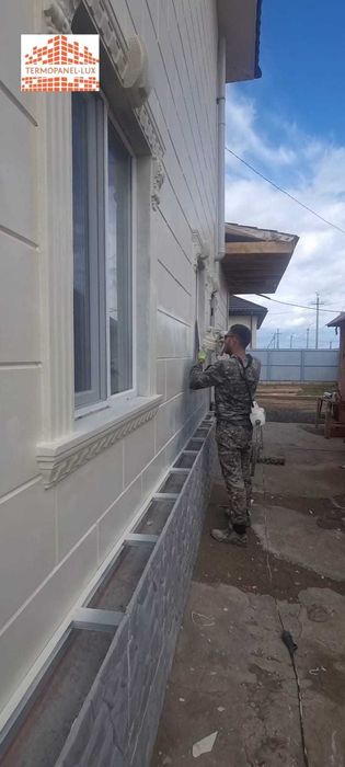 фасад травертин панель