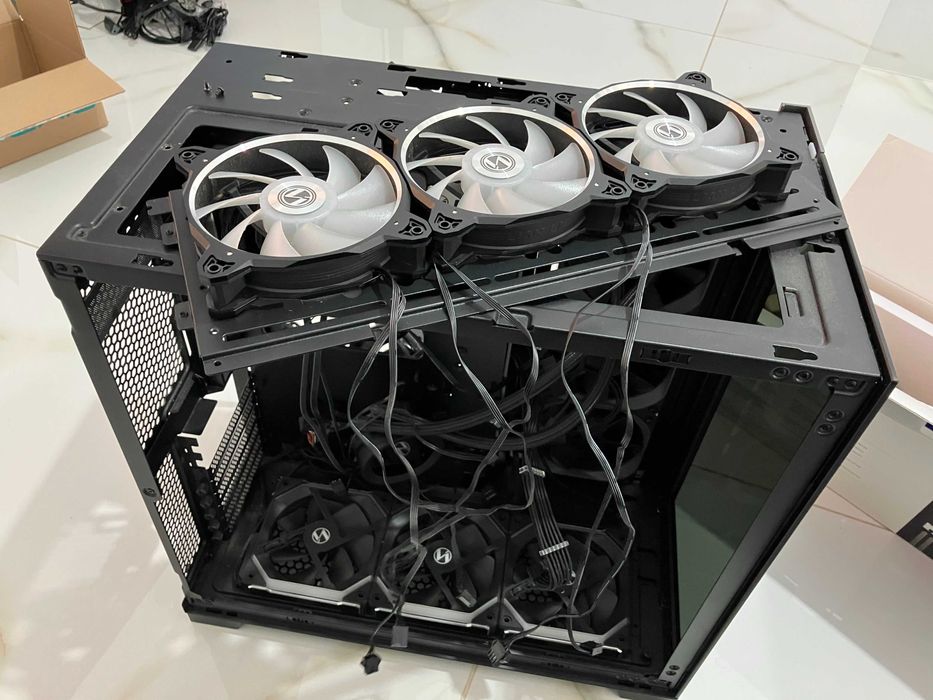 Set ventilatoare Lian Li UNI FAN SL120 RGB PWM Black si controller