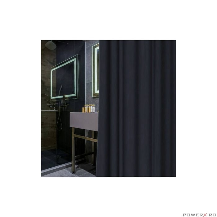 Perdea pentru cabina dus, 180x200 cm, negru, Sepio