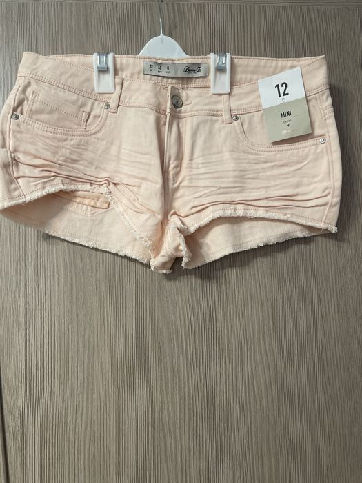 Pantaloni scurti femei din denim marimea 40 roz deschis