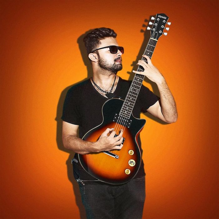 Chitara electrica single cut (tip Les Paul) Donner, Sunburst, noua - set cu husa si curea