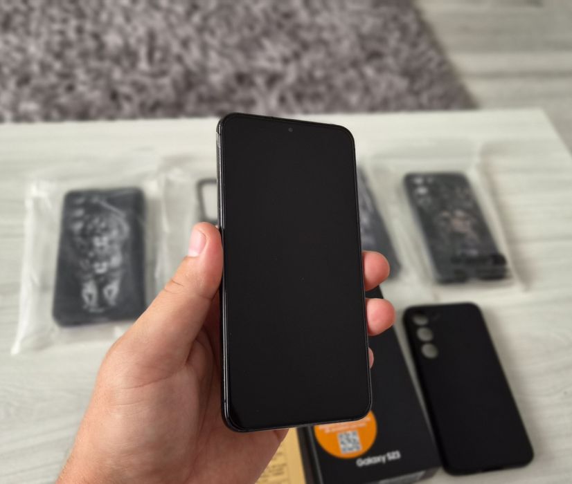 Samsung S23 5G  Phantom Black 256G  cutie, huse, folii!