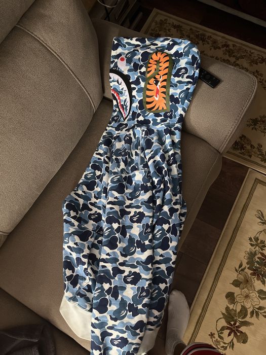 hanorac bape shark camo blue