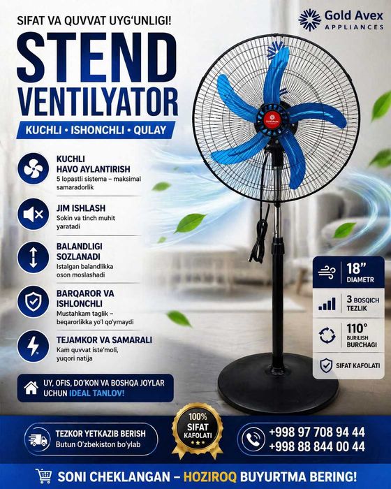Premium 18" Stand Ventilyator