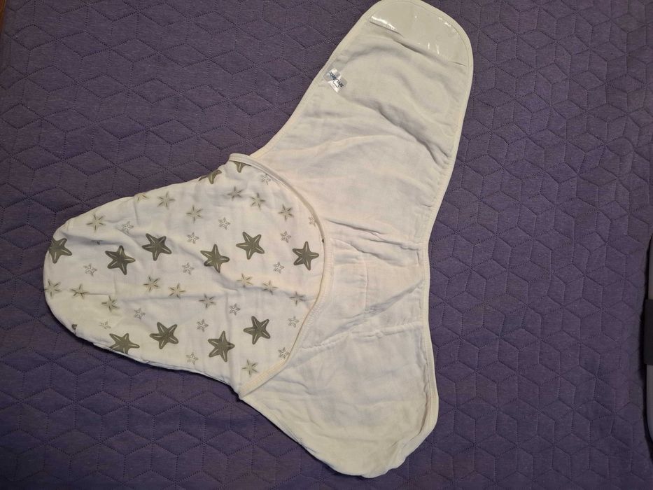 Пелени за повиване на бебе с фиксиране на ръцете вътре, 2 броя