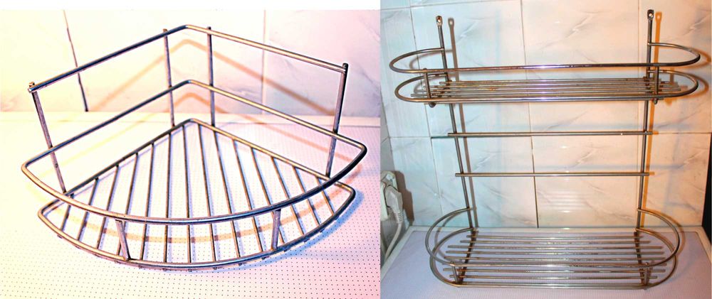 Две полки из нержавейки для ванны