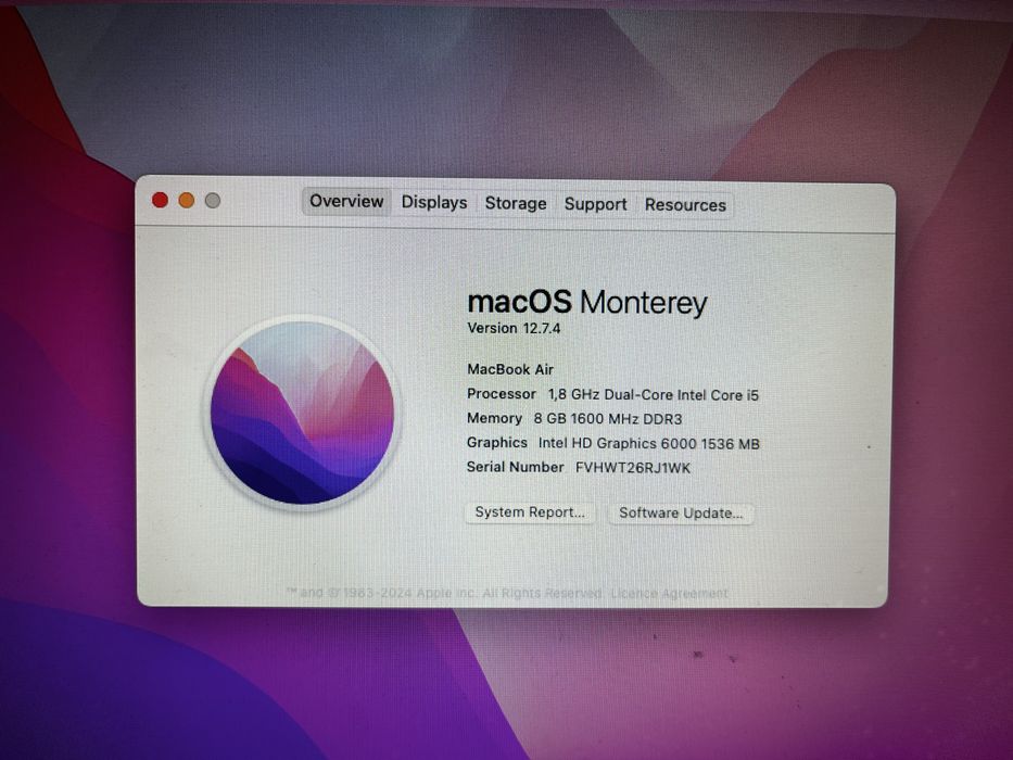 MacBook Air 13” (2017, A1466) – i5 / 8GB / 128GB SSD