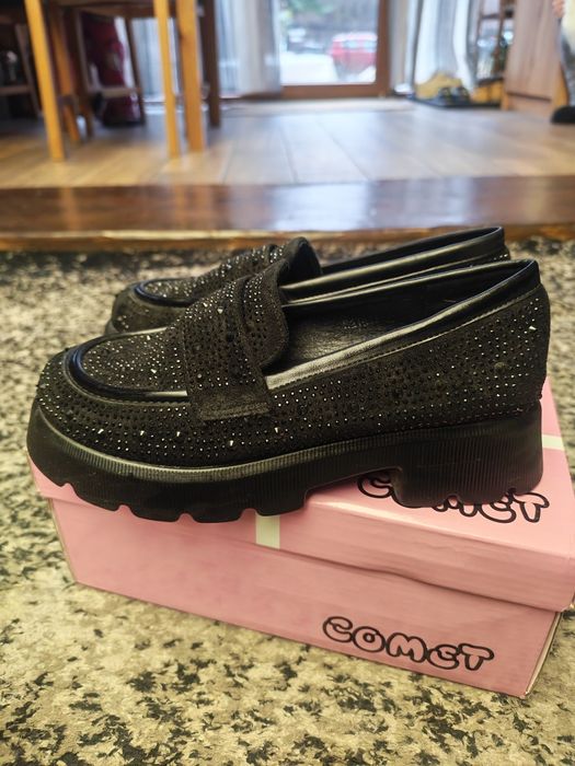 Детски черни лоуфъри