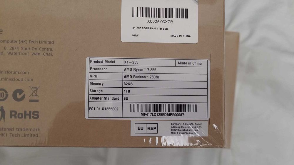 Mini PC MINISFORUM AI X1-255 , Ryzen 7 255 , 32 gb ddr5 , 1 tb ssd