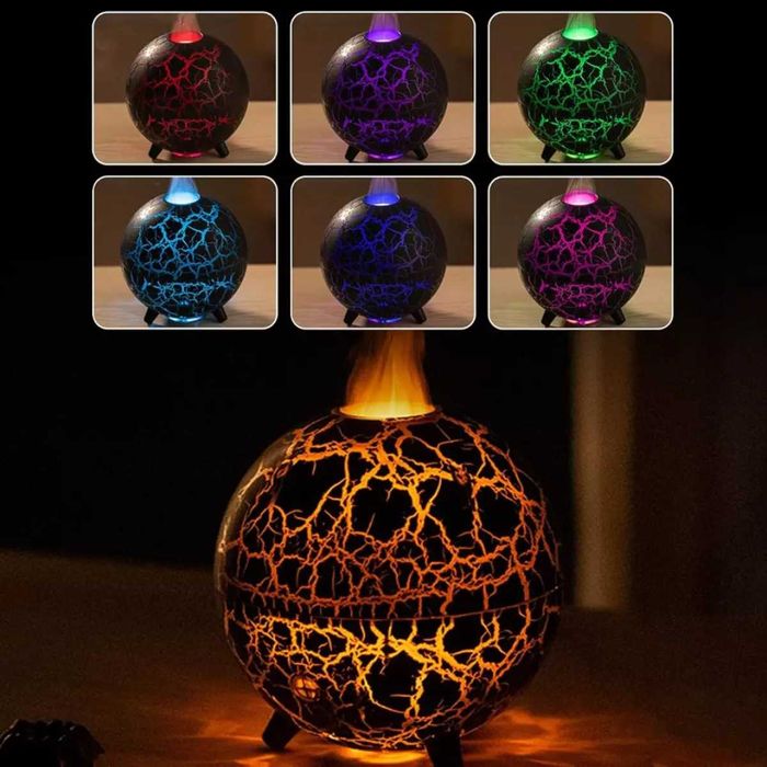 Арома дифузер със 7-цветен пламъчен ефект