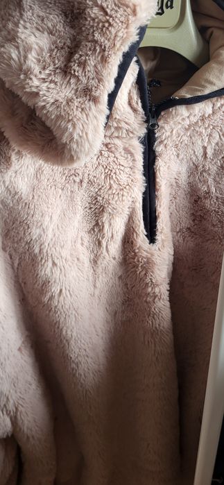 Пухкав суичър с качулка asos design цвят Пепел от рози