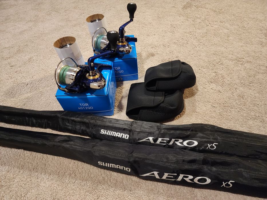 2 Combouri  Shimano Aero x5 Precision Multi-feeder si Daiwa TDR 4012QD