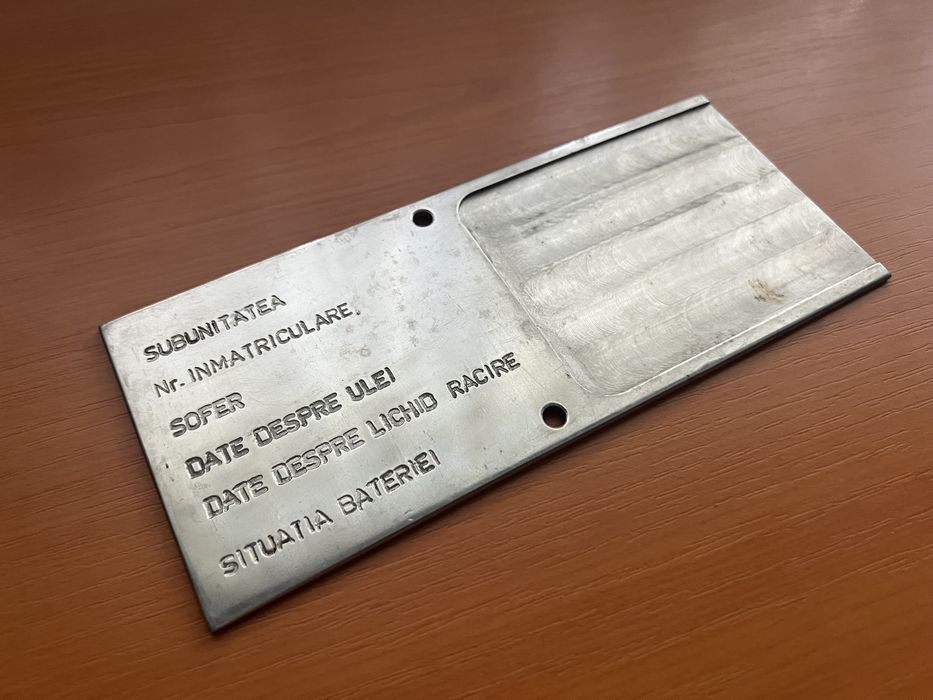 Placa metalica date tehnice auto Retro De Colectie