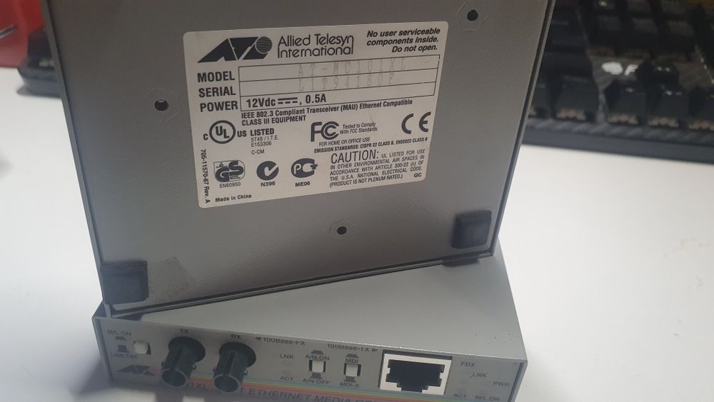 PACHET 2x Convertoare Media Allied Telesis AT-MC101XL 100TX/100FX (ST