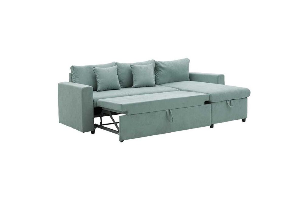 Удобен Ъглов диван Lilian с функция "Сън" и ракла- Безплатна доставка!