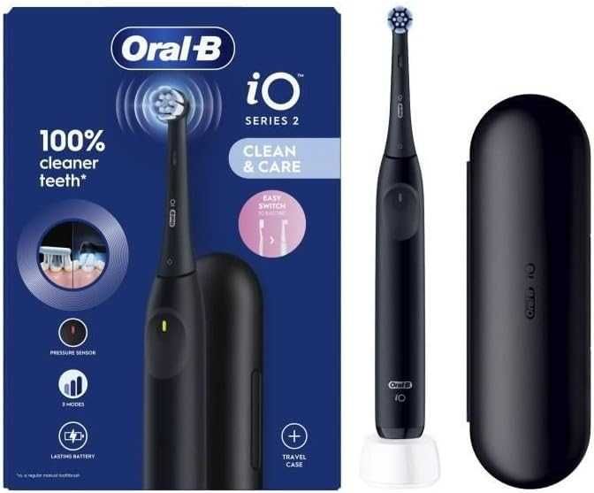 Електрическа четка за зъби Oral-B iO 2 Черна 3 режима на почистване Меко и тихо четкане