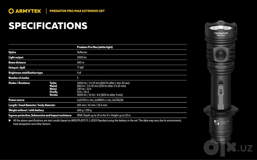 Охотничий фонарный набор Armytek Predator Pro Max Extended Set