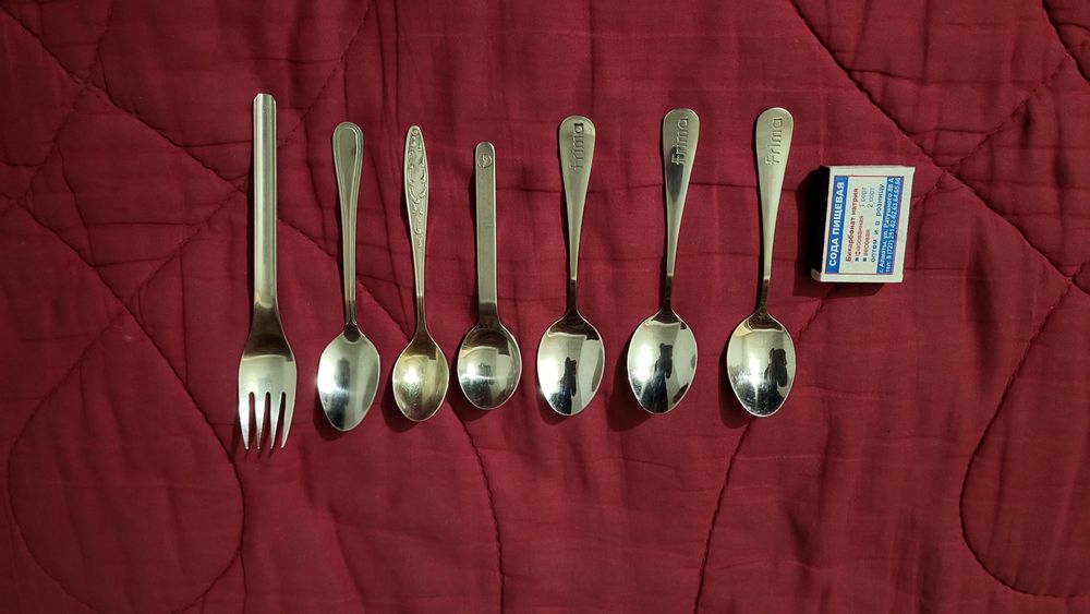 Ложки чайные, вилка