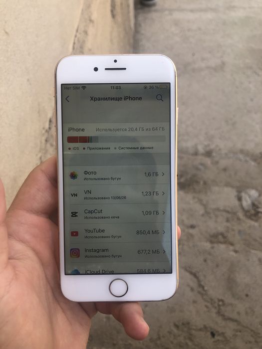 Iphone 8 xotira 64 yomkist 100