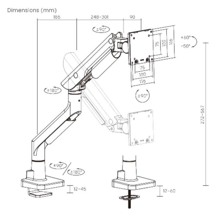 Кронштейн для монитора Hercules LDT99-C012 White