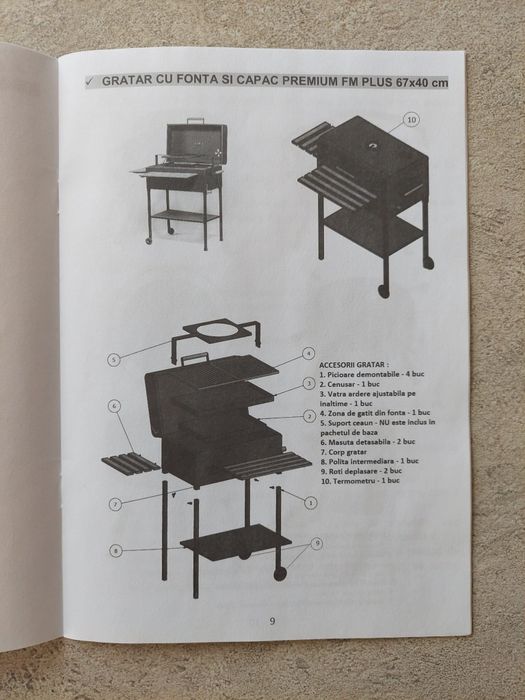 Grătar premium cu fontă