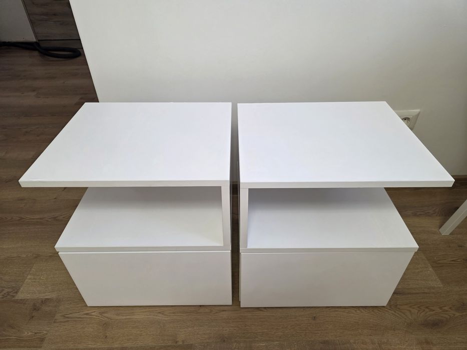 Vand noptiere MDF alb mat