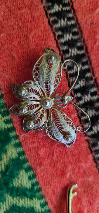 brosa fluture din argint lucrata manual + bonus