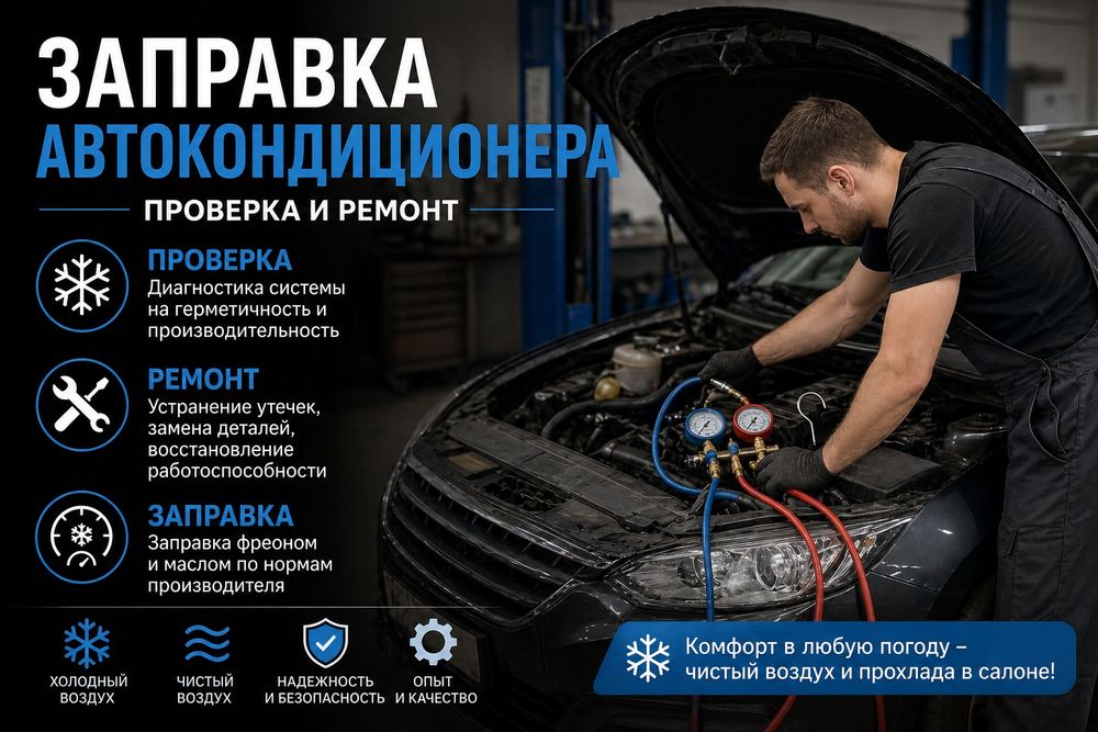 Автокондиционер, Заправка и Ремон т