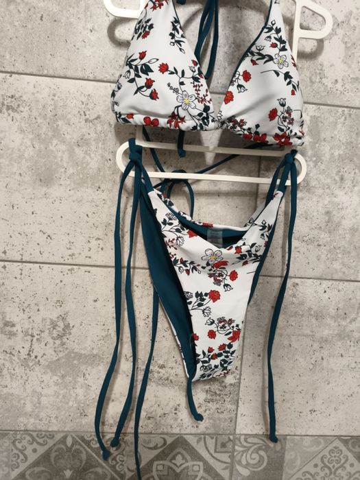 Costum de baie două piese umipubo – top V-neck cu halter triunghi, sli