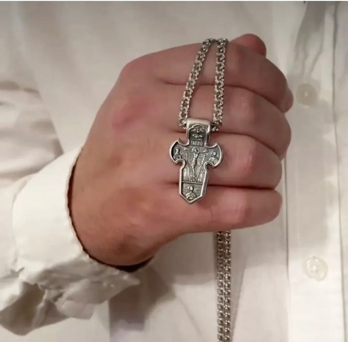 Мужской крест из серебра