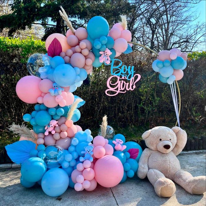 Decor gender reveal Arcada baloane baby shower Artificii de zi