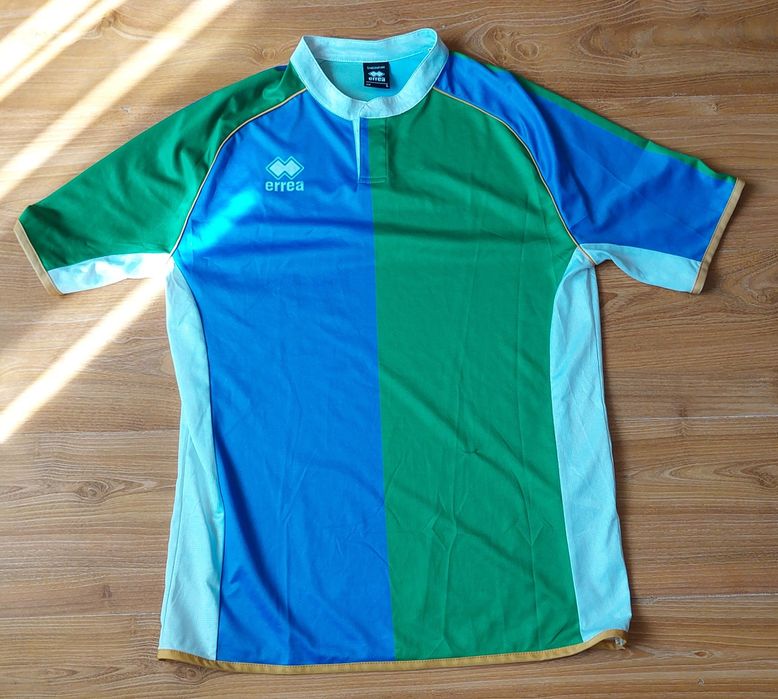 Tricou Rugby Erreà - Mărimea L - Model Verde/Albastru - Material Tehnic