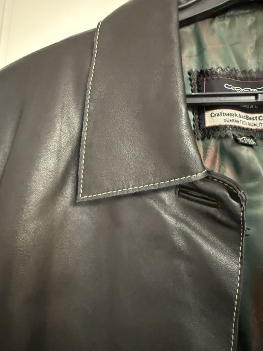 Кожанный плащ -пиджак