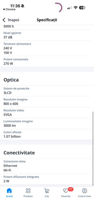 Videoproiector Epson EB-S18