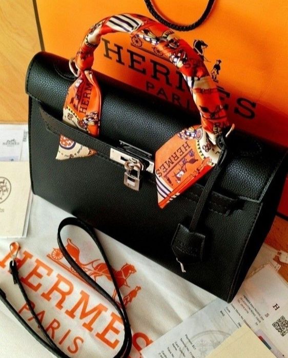 Geanta Hermes Kelly Medium Noir, curea detasabila,saculet, etichetă