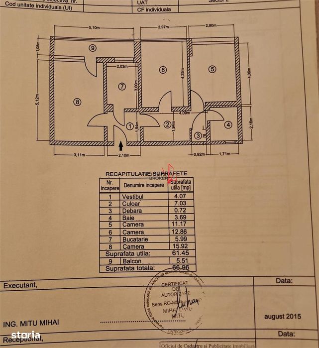 3 camere decomandate, et.1, renovate, mobilate, 68mp, Basarabia- Pta M