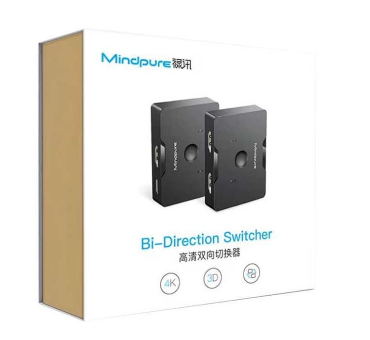 HDMI переключатель (Switcher ) Mindpure, 4K, 2-порта