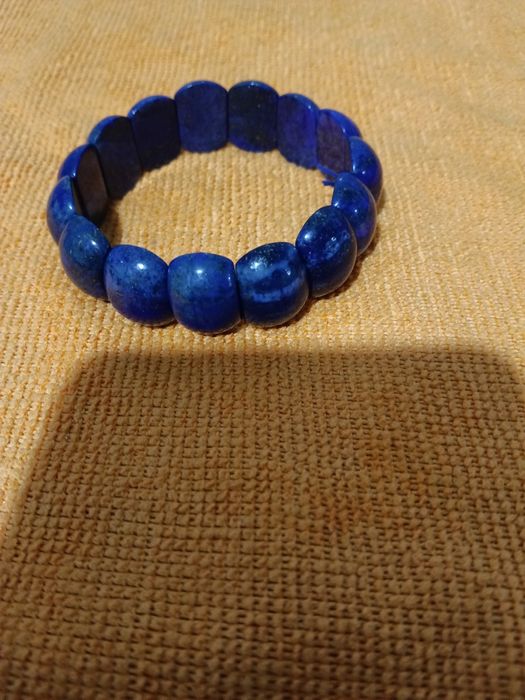 Bratara lapis lazuli lățime 1.7 cm interior 6.5 reglabil