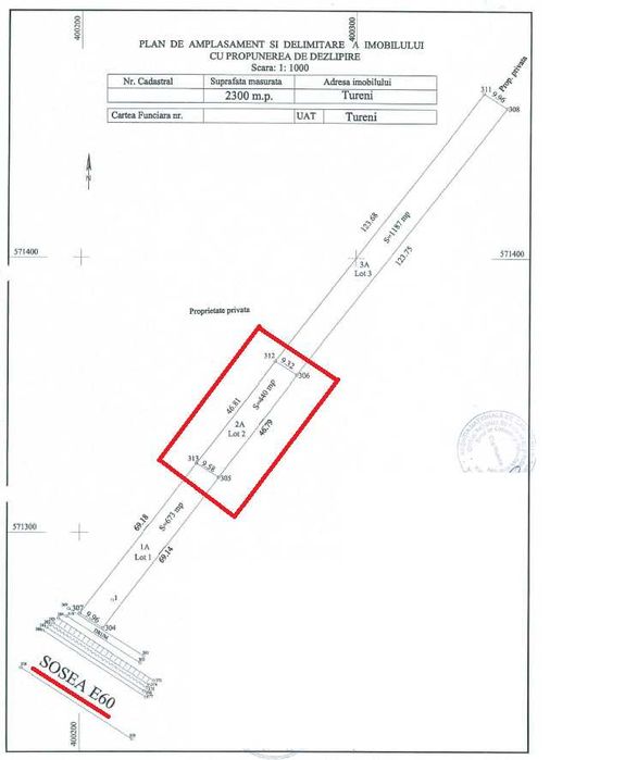 Teren intravilan 1.000 mp în Tureni – Ideal construcție casă