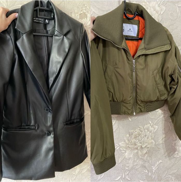 Бомбер весенний, пиджак экокожа