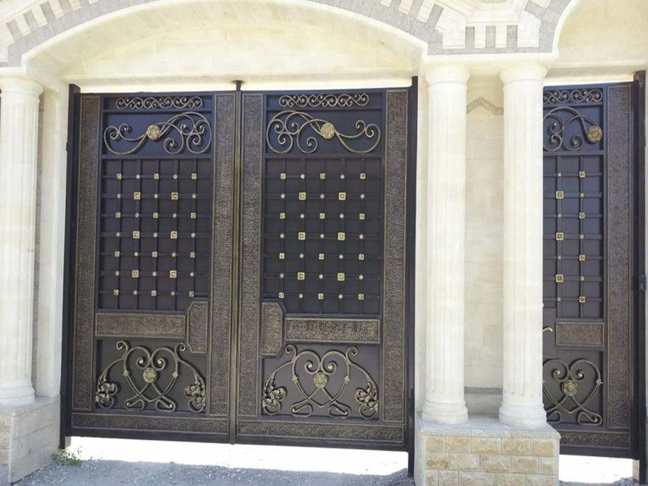 Решотка дарвоза навес